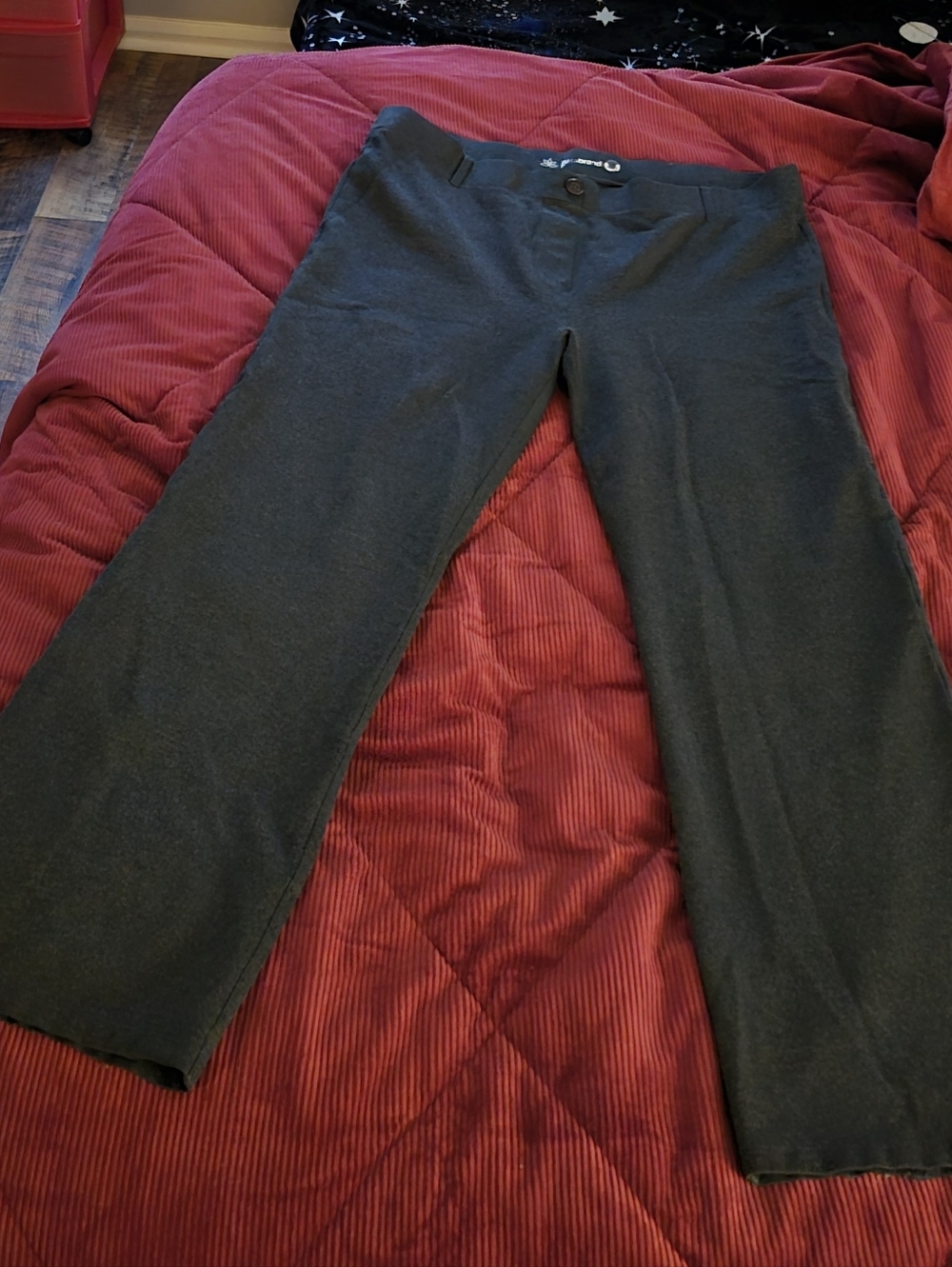 Betabrand Charcoal Gray Women's Straight-Leg Dress Pants